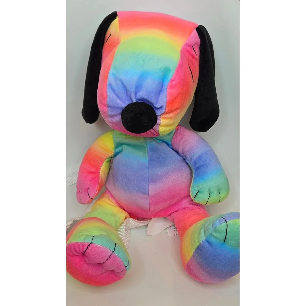 Snoopy Tie Dye Rainbow Plush Backpack Bag Peanuts Character Cute Fun